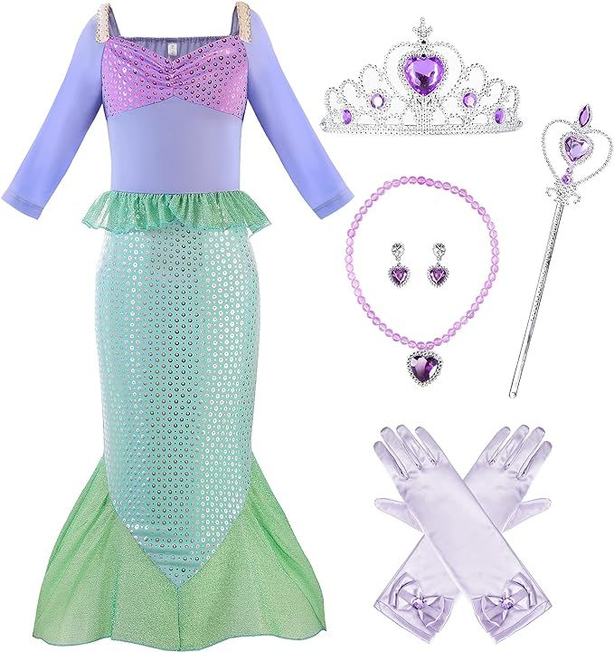 ReliBeauty Little Girls Dress Sequins Mermaid Costume | Amazon (US)