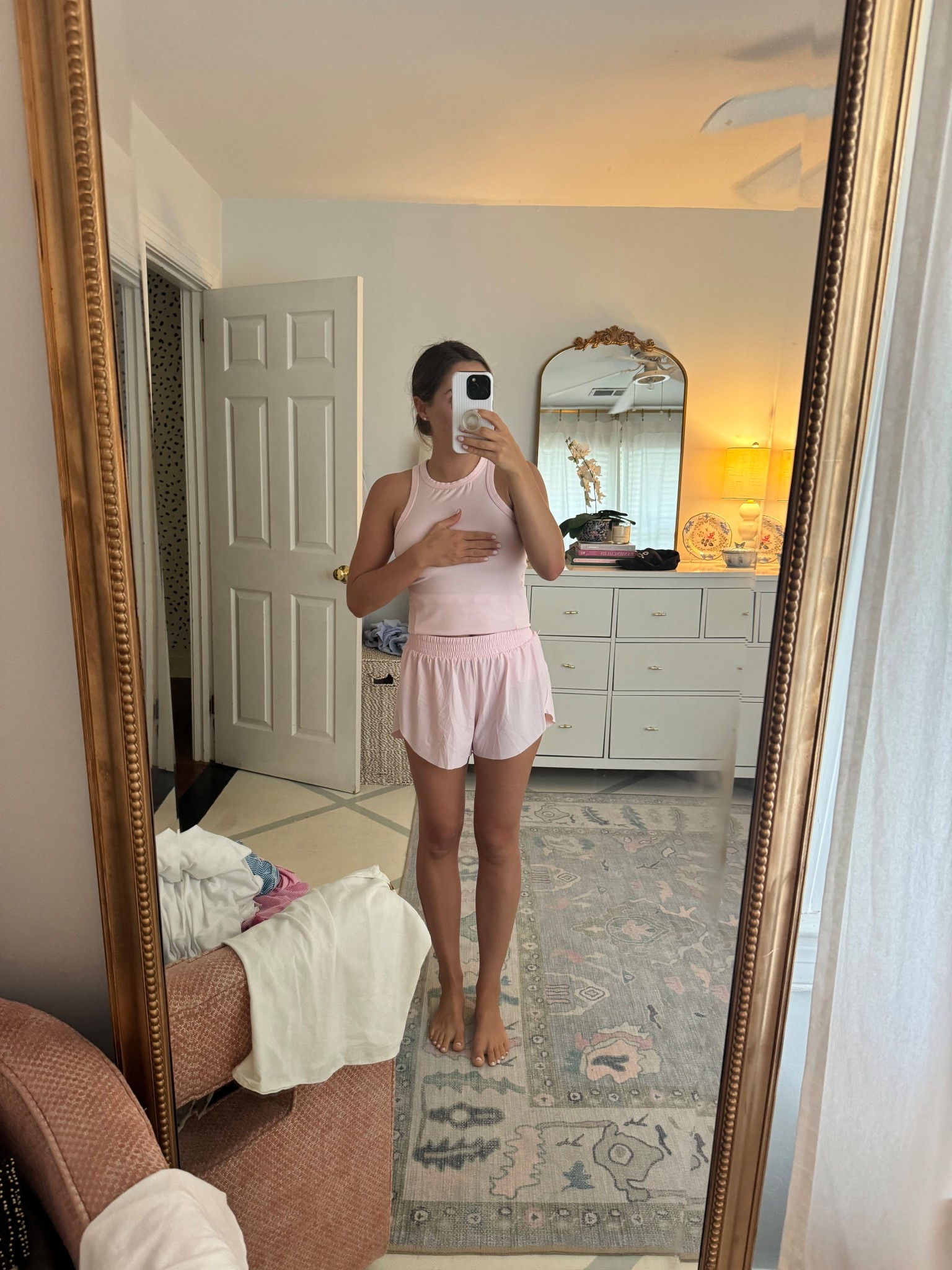 Target set! Shorts are “Women's Active Light Woven Mid-Rise Run Shorts 3" - All In Motion™ Light Pink Lt Pink” but I found in store!

#LTKSaleAlert #LTKPetite