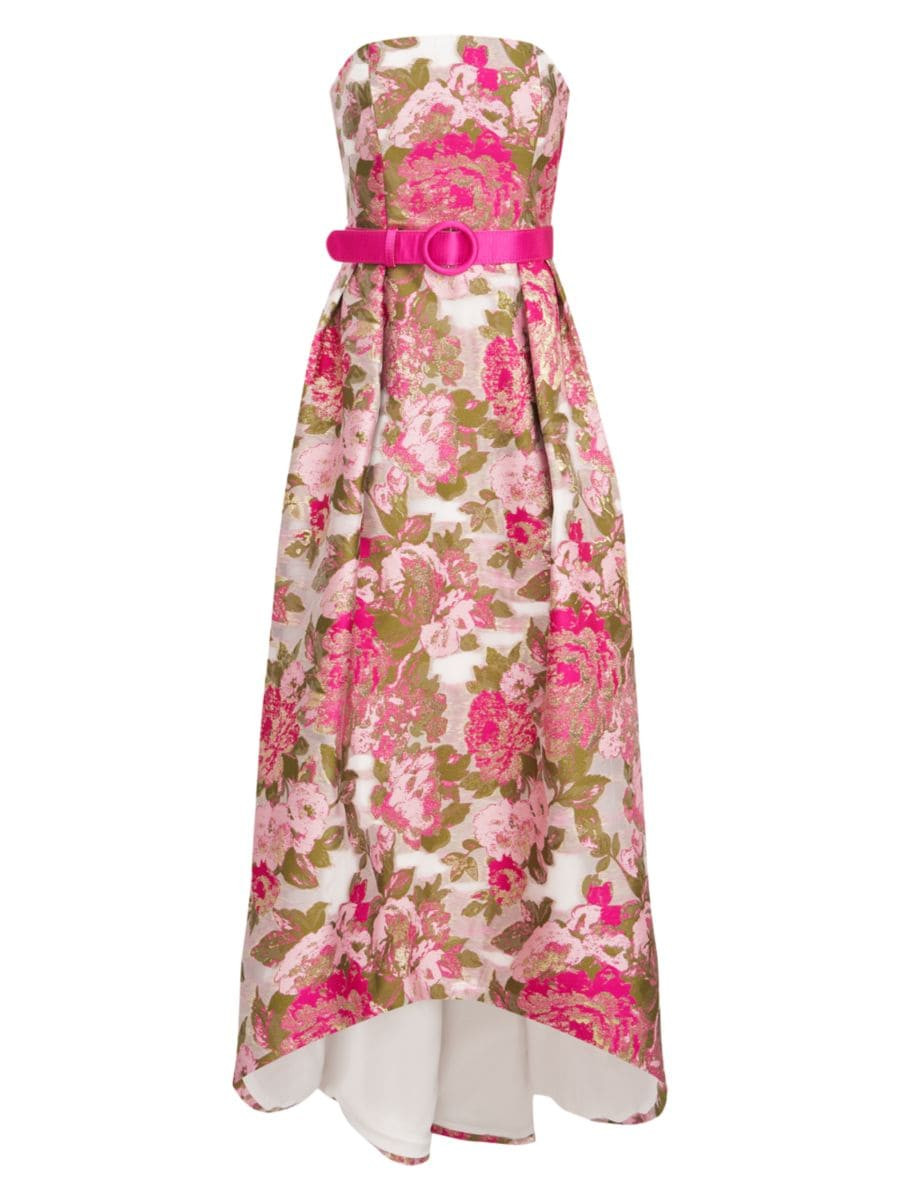 Bella Metallic Jacquard Hi-Low Gown | Saks Fifth Avenue