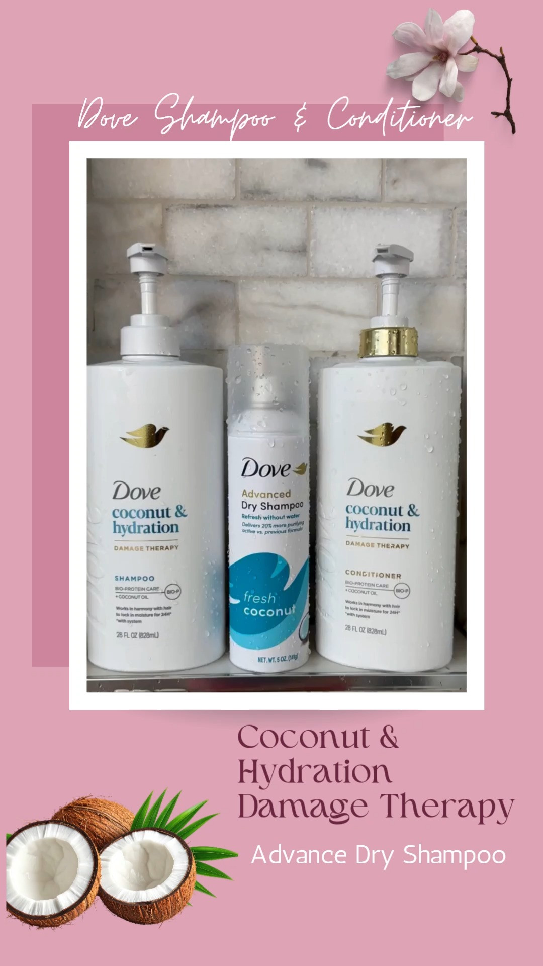 Spring and summer hair care starts with hydration, repair, and balance and these @Dove essentials are designed to support all three 🌿✨

If your hair has been feeling dry, brittle, or weighed down, a simple routine reset can make a noticeable difference.

Here’s why these Dove Coconut favorites are trending:
🥥 Dove Coconut Damage Therapy Shampoo & Conditioner • Helps restore moisture to dry, damaged hair • Formulated to gently cleanse without stripping natural oils • Supports smoother, softer, more manageable strands • Coconut-based formulas are commonly used to help reduce protein loss in hair (a key factor in breakage)

🥥 Dove Fresh Coconut Dry Shampoo Spray • Refreshes hair between washes without water • Absorbs excess oil at the scalp for a cleaner look • Adds light volume and helps extend your style • Ideal for warm weather, travel, and busy days

💡 Why this matters: Healthy-looking hair starts at the scalp and moisture level. Using a hydrating wash routine + a lightweight dry shampoo can help maintain balance without over-washing especially during spring/summer heat.

✨ How to use for best results:
1. Cleanse with shampoo, focusing on scalp
2. Condition mid-length to ends for hydration
3. Use dry shampoo between wash days to refresh + add volume

All products are available and linked in my LTK for easy access 🤍

💬 Save this for your next hair reset + shop ahead of the seasonal rush.

Follow for more elevated, everyday wellness + beauty finds. 

 #amazonfinds #amazonbeauty #ltkbeauty #haircareroutine #dovehaircare #drugstorebeauty #healthyhairtips #dryshampoo #coconuthair #summerhaircare #affordablebeauty #hairgoals #beautyessentials #ltkcreator #amazonsalefinds 

#LTKmorningroutine #LTKselfcare #LTKBeauty