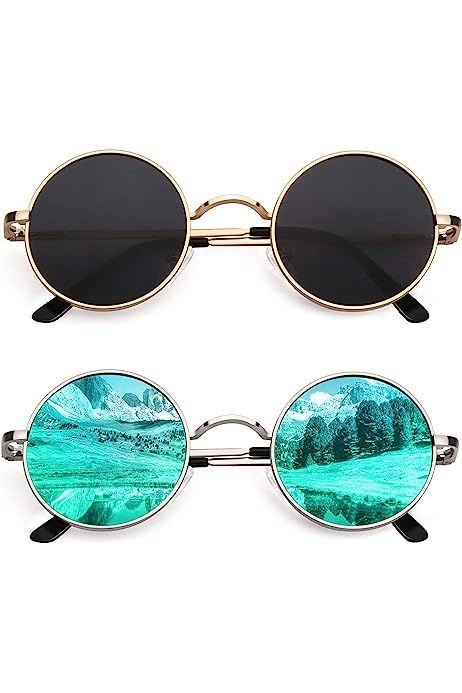 NIEEPA John Lennon Vintage Round Polarized Hippie Sunglasses Small Circle Sun Glasses NP1002 | Amazon (US)