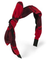Toddler Girls Christmas Buffalo Plaid Top Knot Headband | The Children's Place  - CLASSICRED | The Children's Place