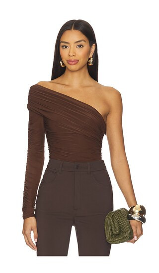 Ronny Kobo Adriene Top in Brown. - size M | Revolve Clothing (Global)