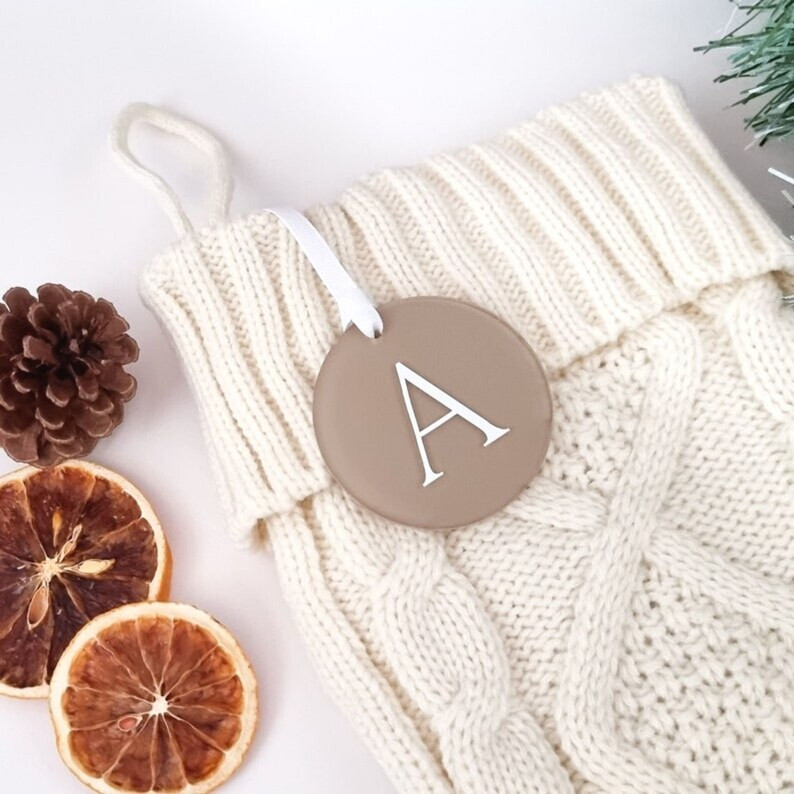 Personalised Initial Stocking Tag - Christmas Stocking Tags - Custom Gift Tag - Santa Sack Tag - ... | Etsy (US)
