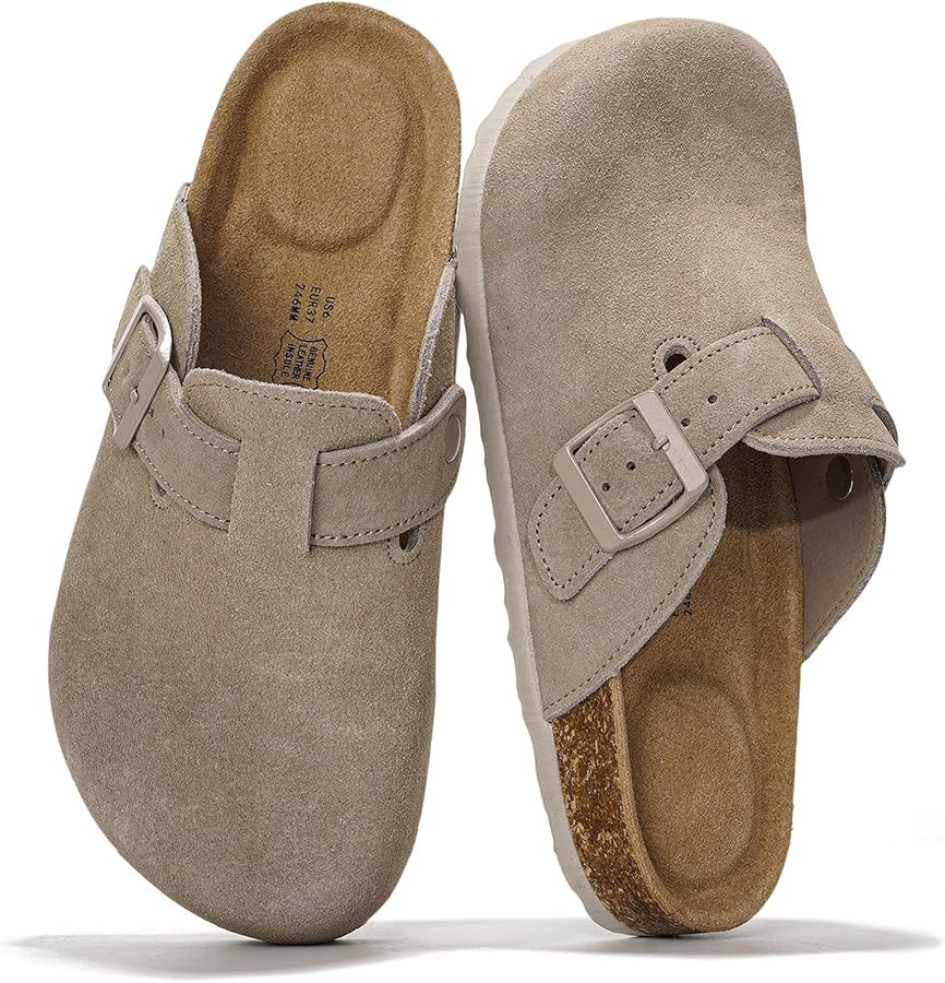 Project Cloud Genuine Leather Footbed Clogs for Women - Memory Foam Arch Support Slippers for Wom... | Amazon (US)