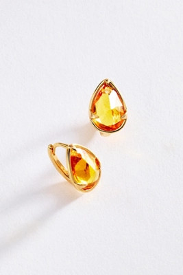 Pear-Cut Honey Crystal Hoop Earrings | Anthropologie (US)