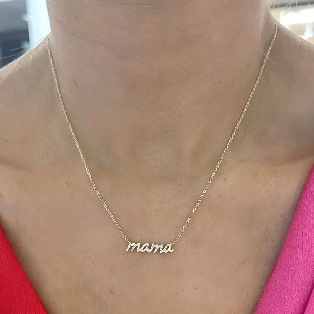 "Mama" Script Diamond Necklace | RW Fine Jewelry