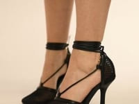 AZALEA WANG SKYLEE MESH SANDAL IN BLACK | AKIRA