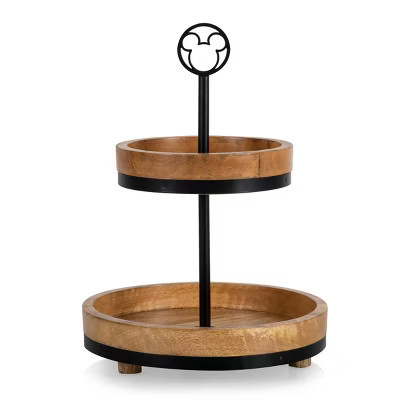 Toscana Mickey Mouse Mango Wood Two Tier Serving Tray | Target