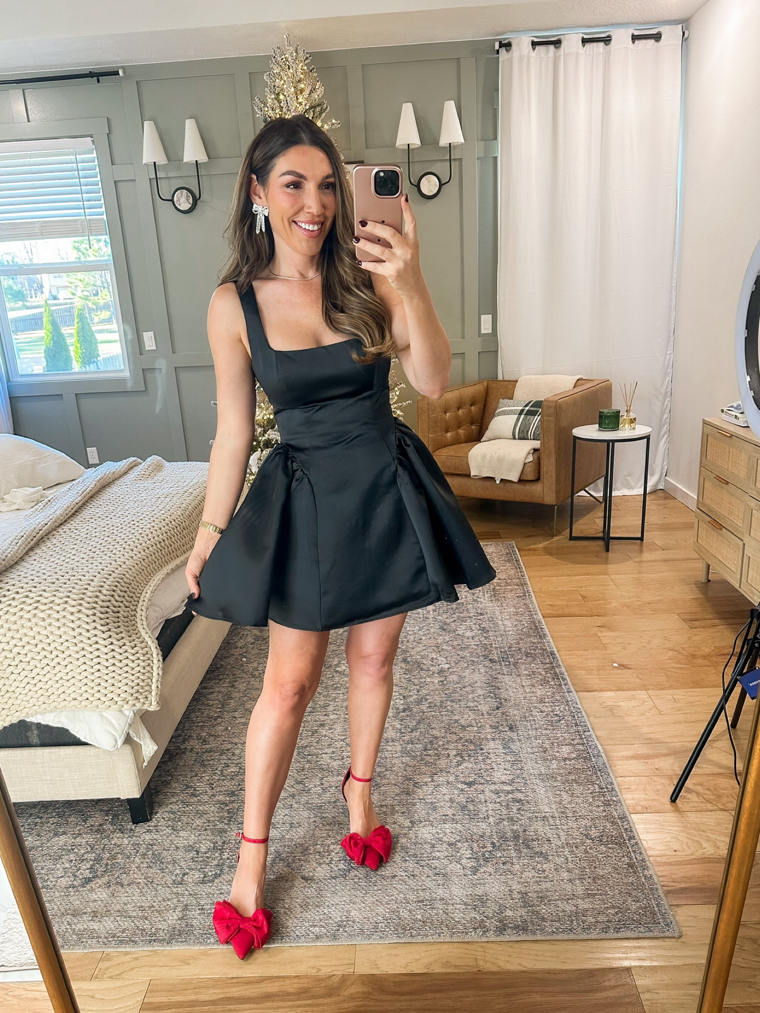 This dress is SO FUN! So cute for the holidays or NYE or even a date night! Holiday outfits, NYE outfits, dress, Christmas outfit.

#LTKHoliday #LTKStyleTip #LTKShoeCrush