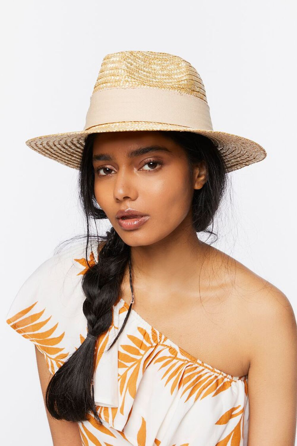 Ribbon-Trim Straw Fedora | Forever 21 (US)
