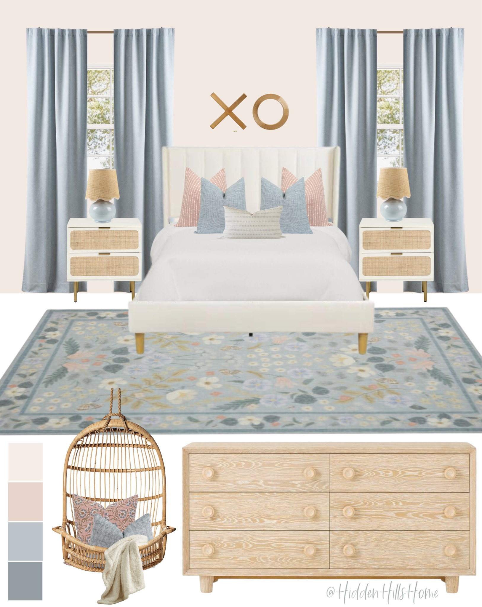 Girls bedroom decor mood board, cute girls room decor Inspo, feminine girls room ideas, pink and blue girls bedroom design #girlsbedroom 

#LTKsalealert #LTKhome #LTKkids