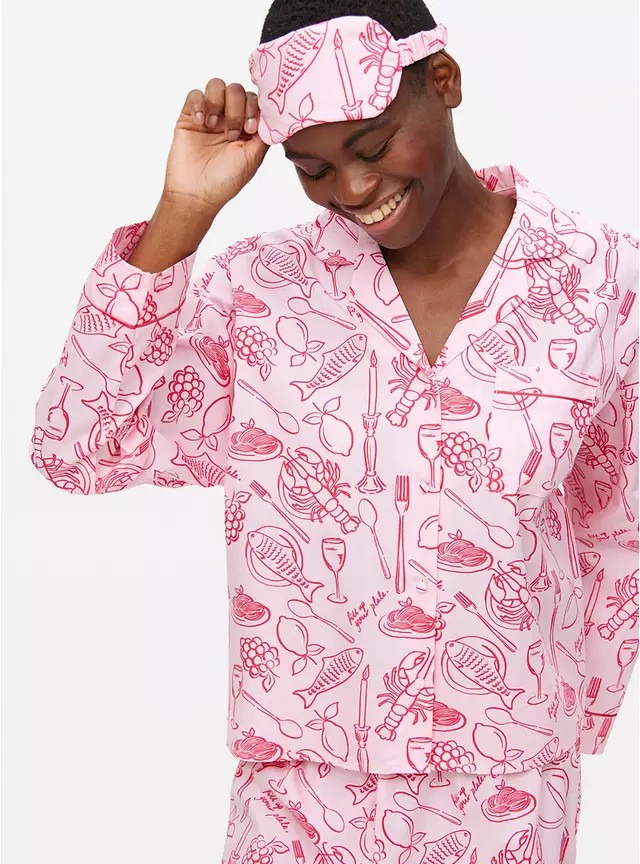 Buy Pink Wine and Dine Printed Pyjamas & Eye Mask Set 10 | Pyjamas | Tu | Tu Clothing