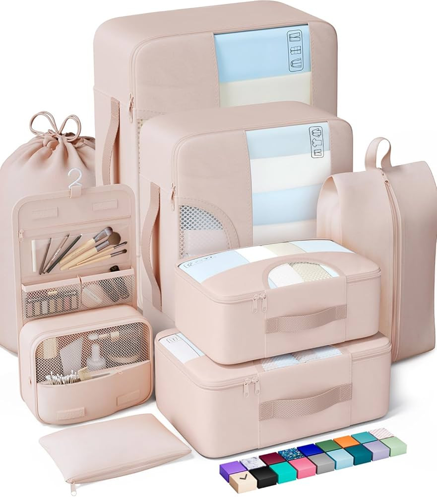 Veken 8 Set Packing Cubes for Travel, Gifts for Women Mom, Suitcase Organizer Bags for Luggage wi... | Amazon (US)