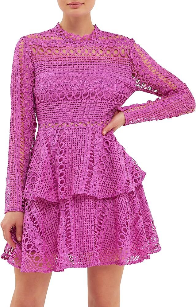 endless rose Women's Crochet Lace Mini Dress | Amazon (US)