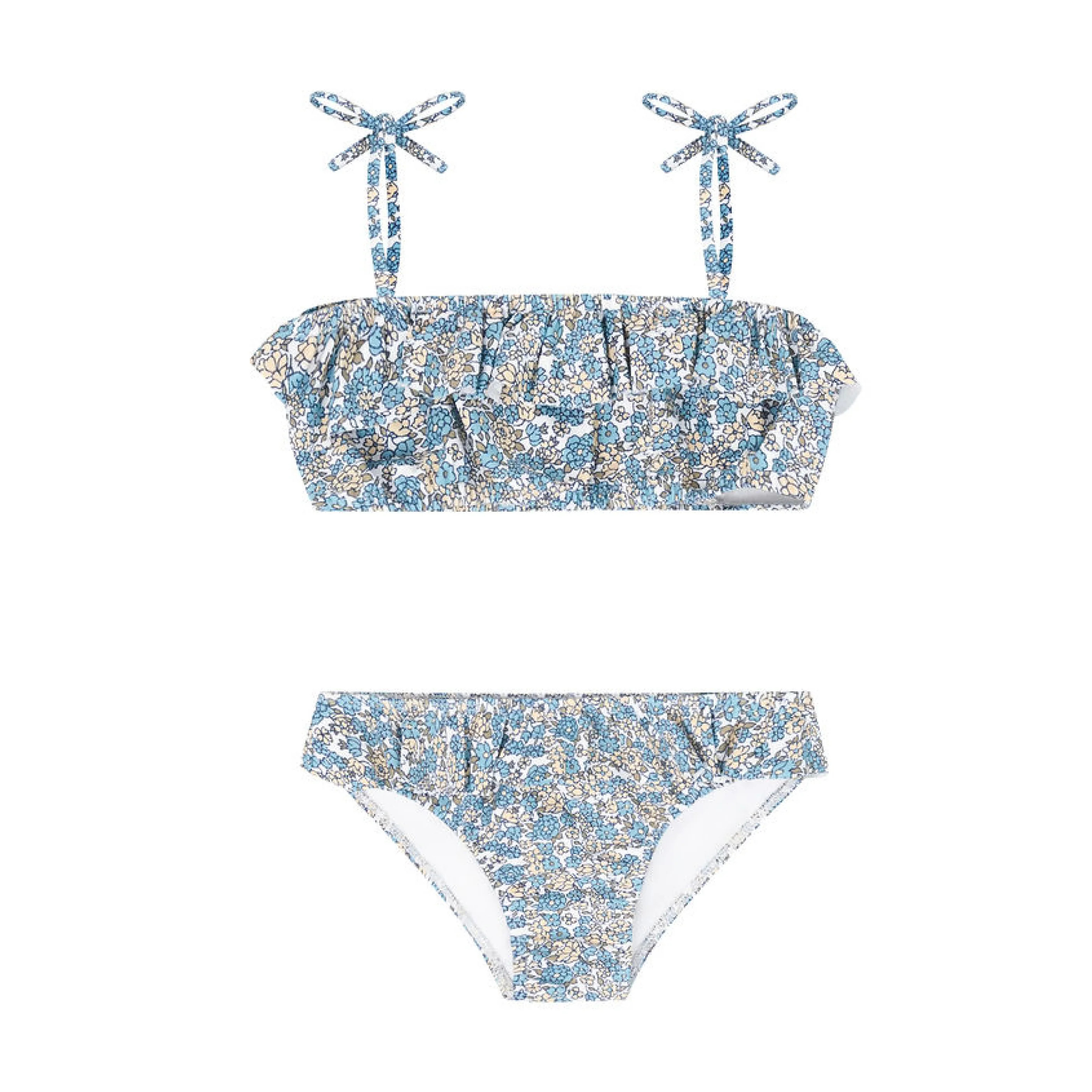 girls original slate floral bandeau bikini | Minnow