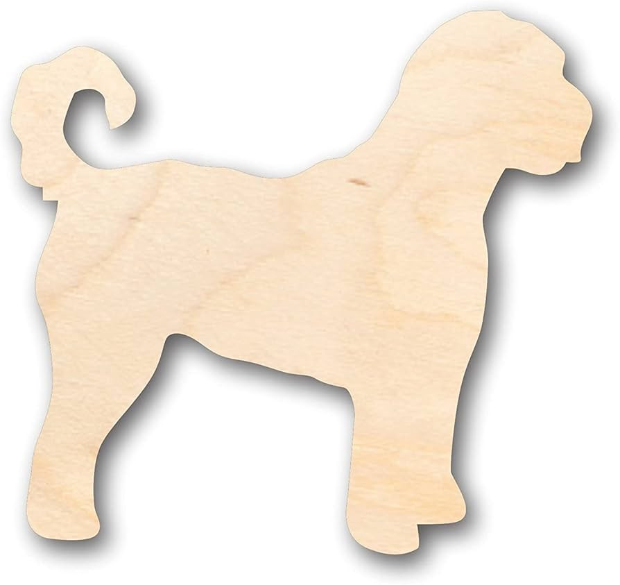 Unfinished Wood Golden Doodle Dog Shape Craft up to 46" DIY 8" / 1/4" | Amazon (US)