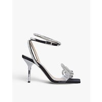 Double Bow crystal-embellished satinheeled sandals | Selfridges