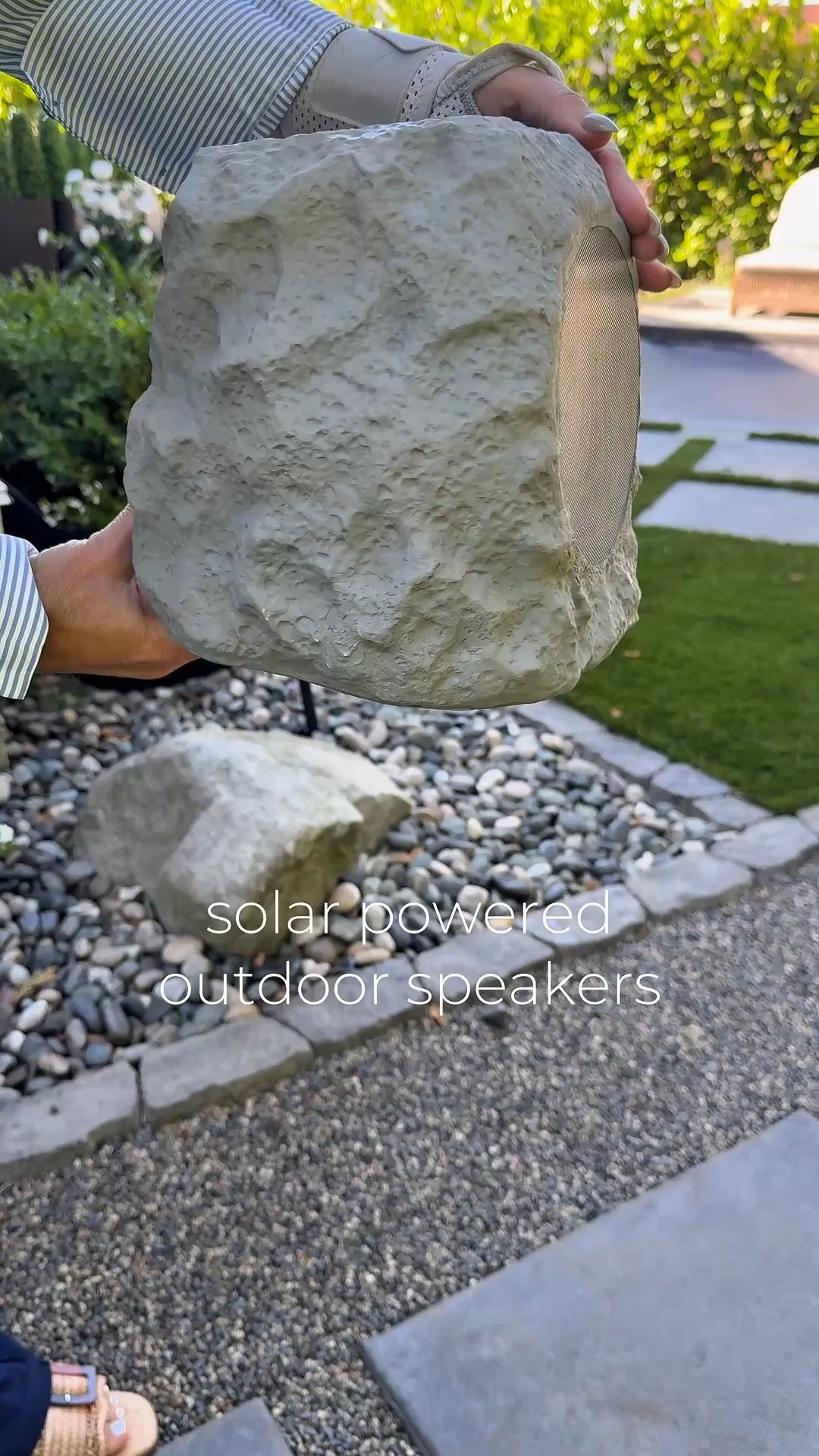 SUMMER must have! Outdoor speakers: Bluetooth, solar powered (and usb), crystal clear sound. And I love that they can go anywhere in the backyard, blends in perfectly. Also waterproof!