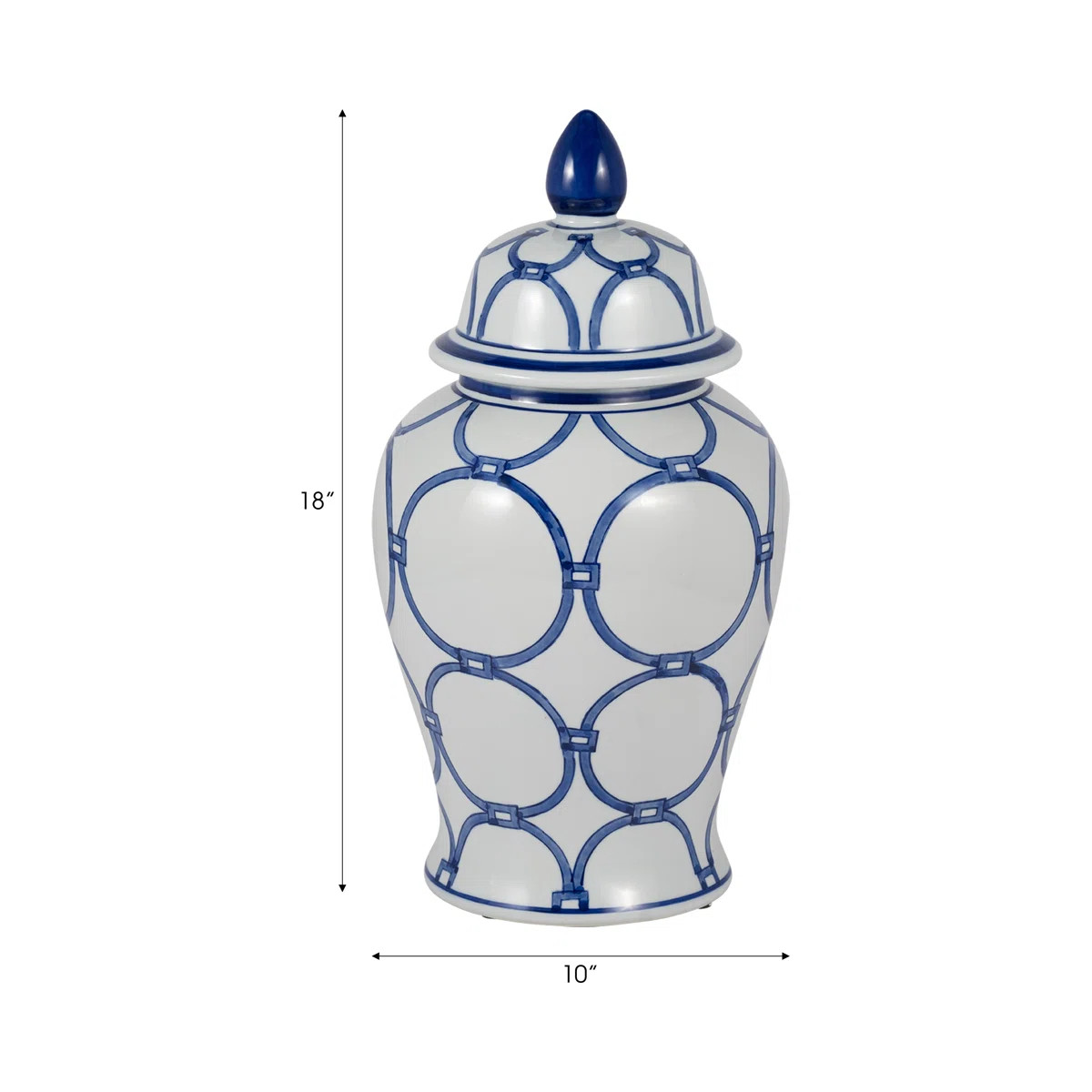 Cinya Ceramic Vase and Decorative Temple Jar with Lid - Elegant Flower Vase for Home Decor | Wayfair North America