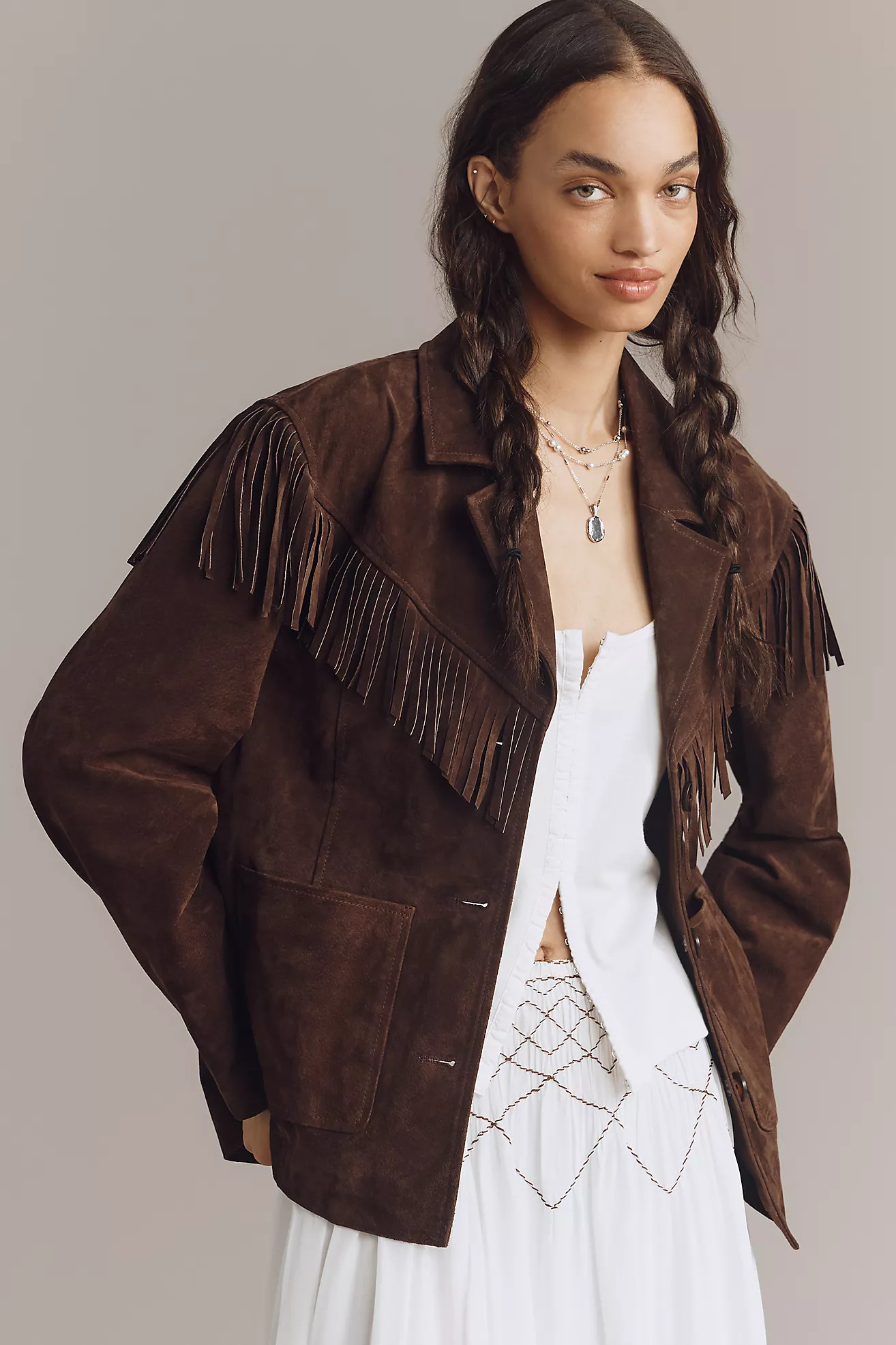 BLANKNYC Down to Earth Faux-Suede Fringe Jacket | Anthropologie (US)