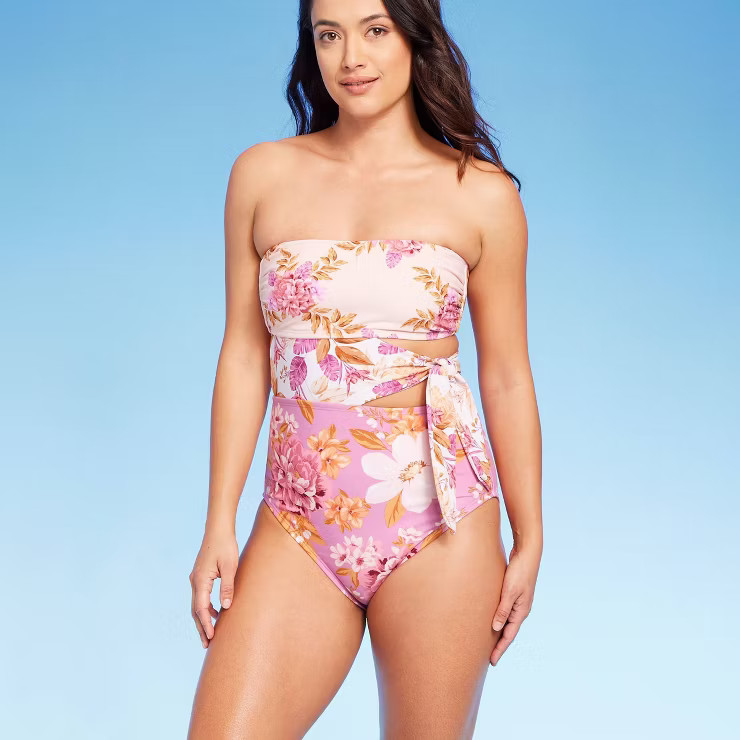 Women's Garden Floral Print Full Coverage One Piece Swimsuit - Kona Sol™ Multi | Target