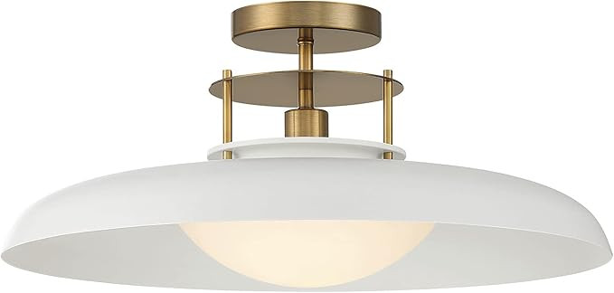 Savoy House 6-1685-1-142 Gavin Vintage Mid-Century Modern White Opal Metal Semi-Flush, 1-Light 60... | Amazon (US)