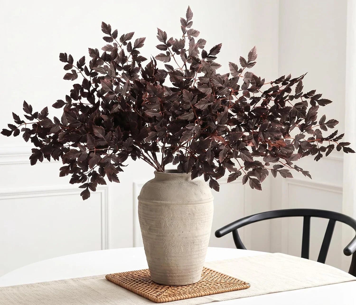 PERFNIQUE 6 Pack Artificial Plum Cimicifuga Leaf Sprays, 32" Faux Ramosa Branches for Vase, Fall Floral Stems for Table Centerpiece, Farmhouse, Wedding, or Mantel Decor - Walmart.com | Walmart (US)
