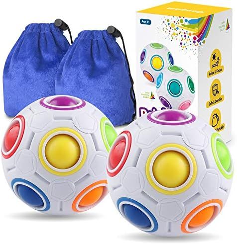 Coogam Rainbow Puzzle Ball Pack with Pouch Color-Matching Game Fidget Toy Stress Reliever Magic B... | Amazon (US)