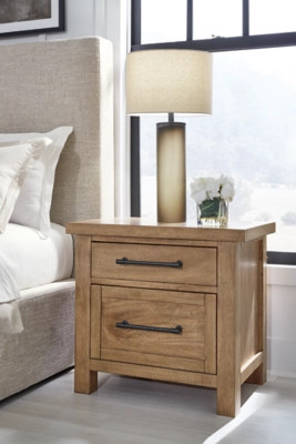 Kristiland 29" 2 Drawer Charging Nightstand | Ashley Homestore