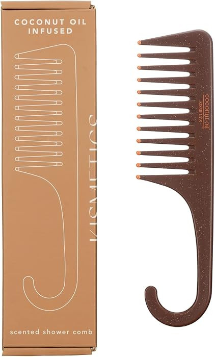 Coconut Oil Infused, Scented Shower Comb, Wide Tooth Comb for Detangling Wet or Dry hair. For All... | Amazon (US)
