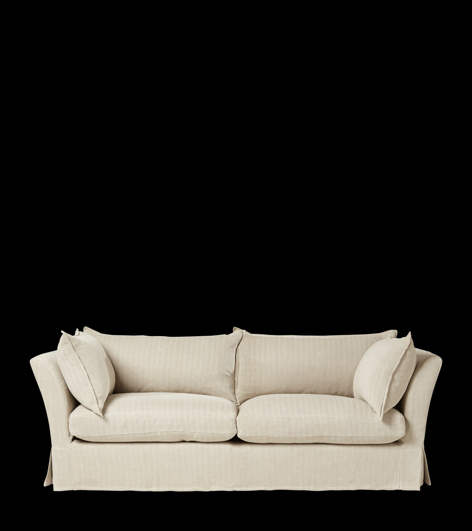 Avitus 3-Seater Sofa - Flax Narrow Herringbone | OKA UK