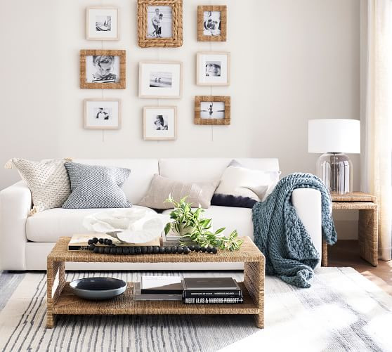 Malibu 48" Woven Coffee Table | Pottery Barn (US)