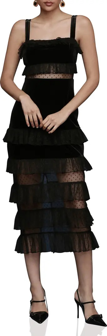 Tiered Ruffle Velvet Maxi Dress | Nordstrom