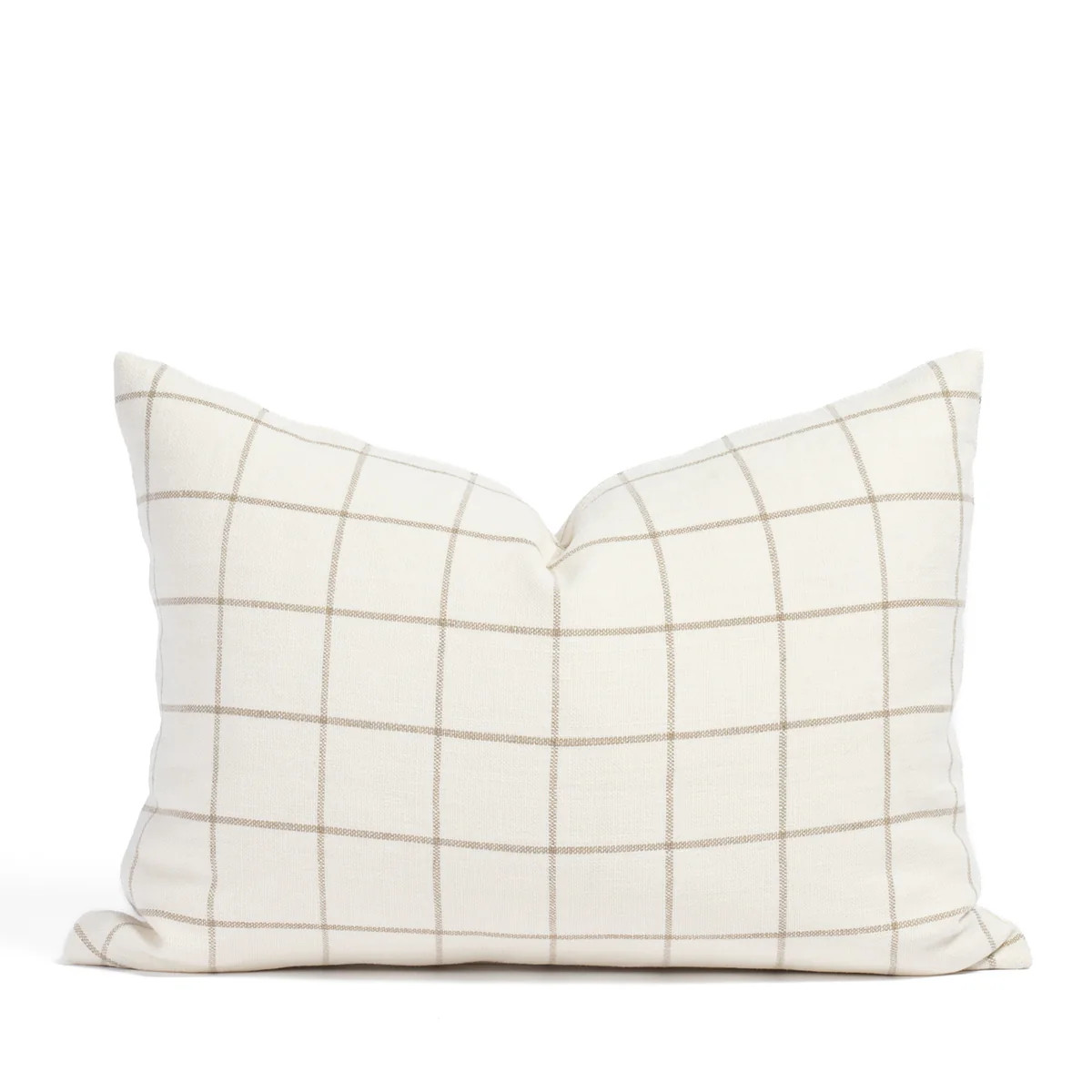 Butler Check 14x20 Lumbar Pillow, Natural Cream | Tonic Living