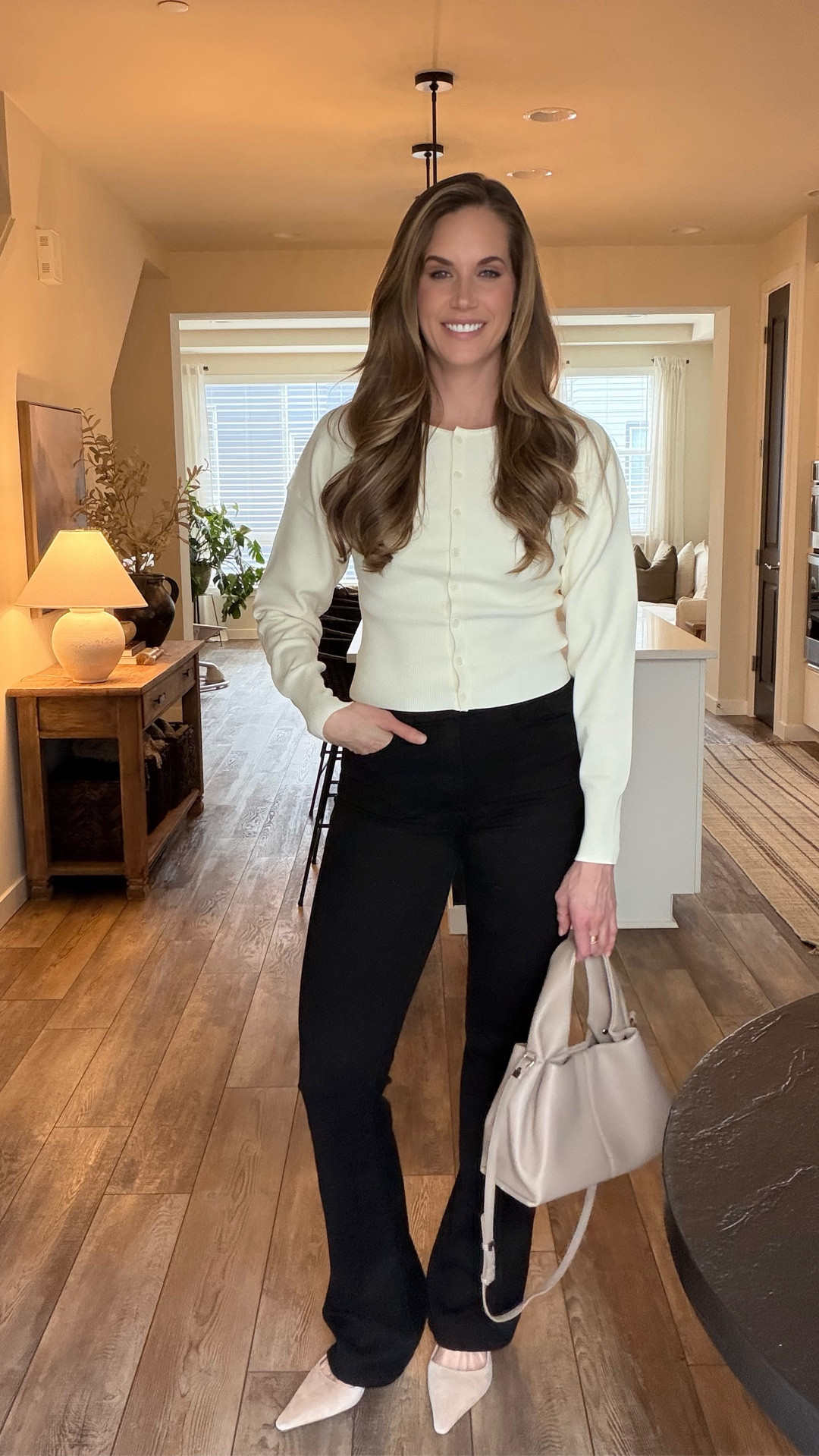 Love the structure to this cardigan! Will wear this now and heading into spring 

Sweater: wearing size M
Jeans: wearing size 28 Tall
Jacket: wearing size M
Heels: wearing size 12

#LTKWorkwear #LTKTall