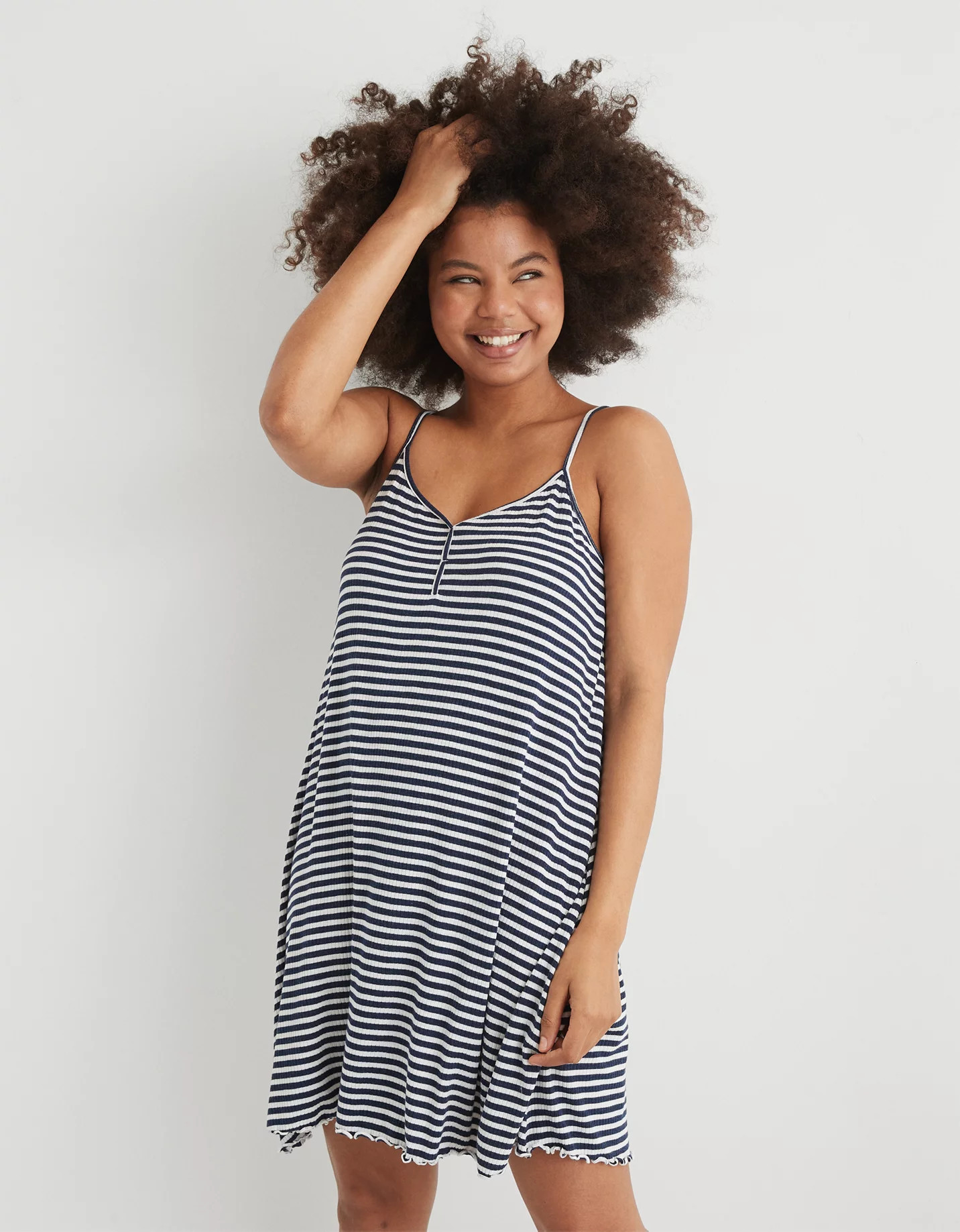 Aerie Real Soft® Ribbed Striped Nightie | American Eagle Outfitters (US & CA)