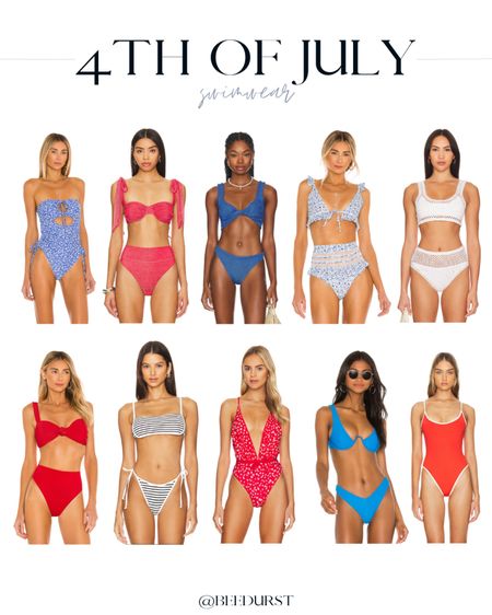 Fourth of July swimwear for the beach, lake or pool! Fourth of July swimsuit, July 4 swimsuit, 4th of July swimsuit, blue swimsuit, red swimsuit, white swimsuit, Americana swimsuit, high waisted swimsuit, underwire swimsuit, one piece swimsuit, strapless one piece, floral one piece, floral bikini, crochet bikini, trendy bikini, striped bikini, blue bikini, red bikini, white bikini, red one piece, blue one piece 

#LTKStyleTip #LTKSeasonal #LTKSwim