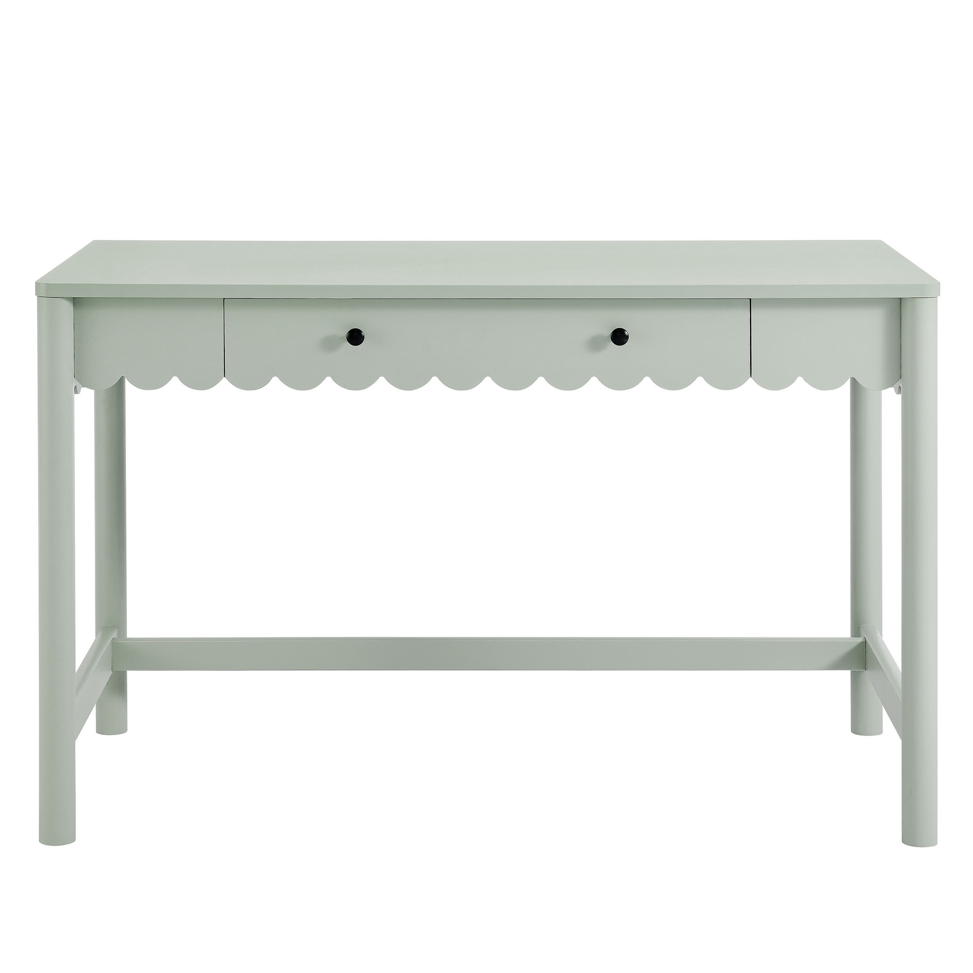 Emmeline 1-Drawer Scallop Writing Desk In Sage | 1stopbedrooms