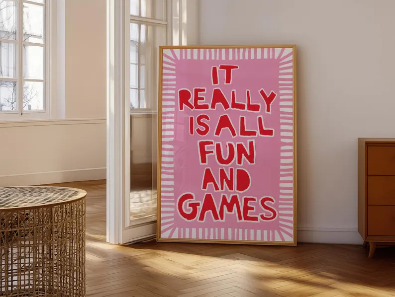 Funny Pink Quote Print: Ironic Dorm Wall Art (digital Download) Vertical - Etsy | Etsy (US)