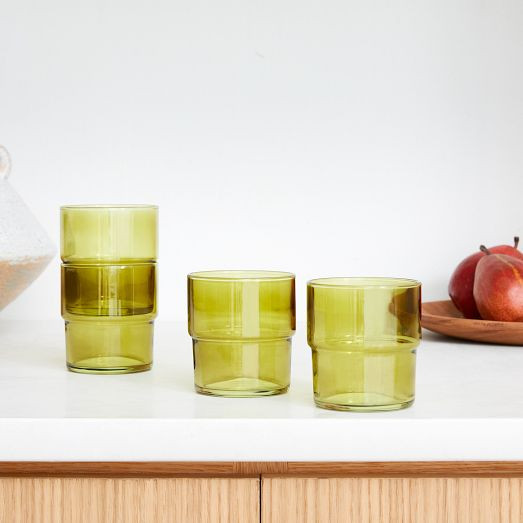Essential Stacking Drinking Glass Collection | West Elm (US)