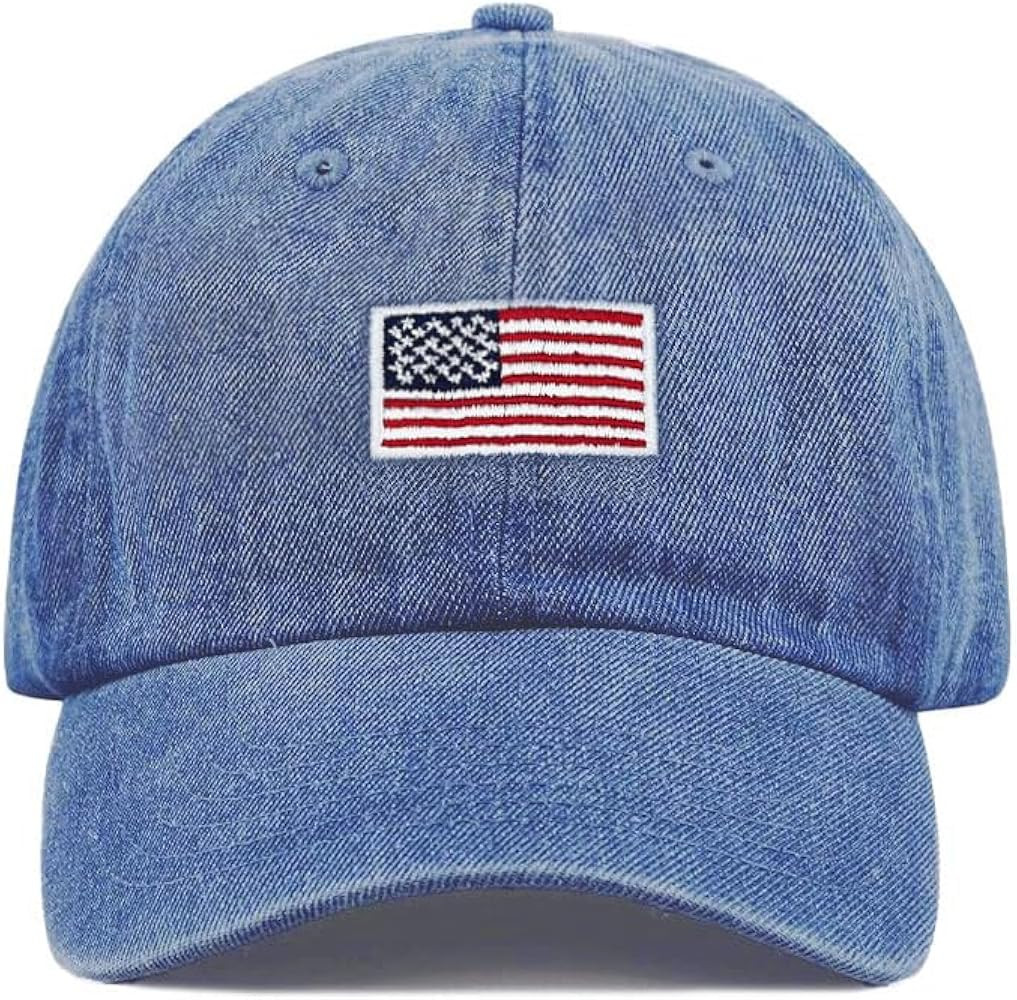 USA Flag & Embroidery Premium 100% Cotton Low Profile Adjustable Baseball Dad Cap | Amazon (US)