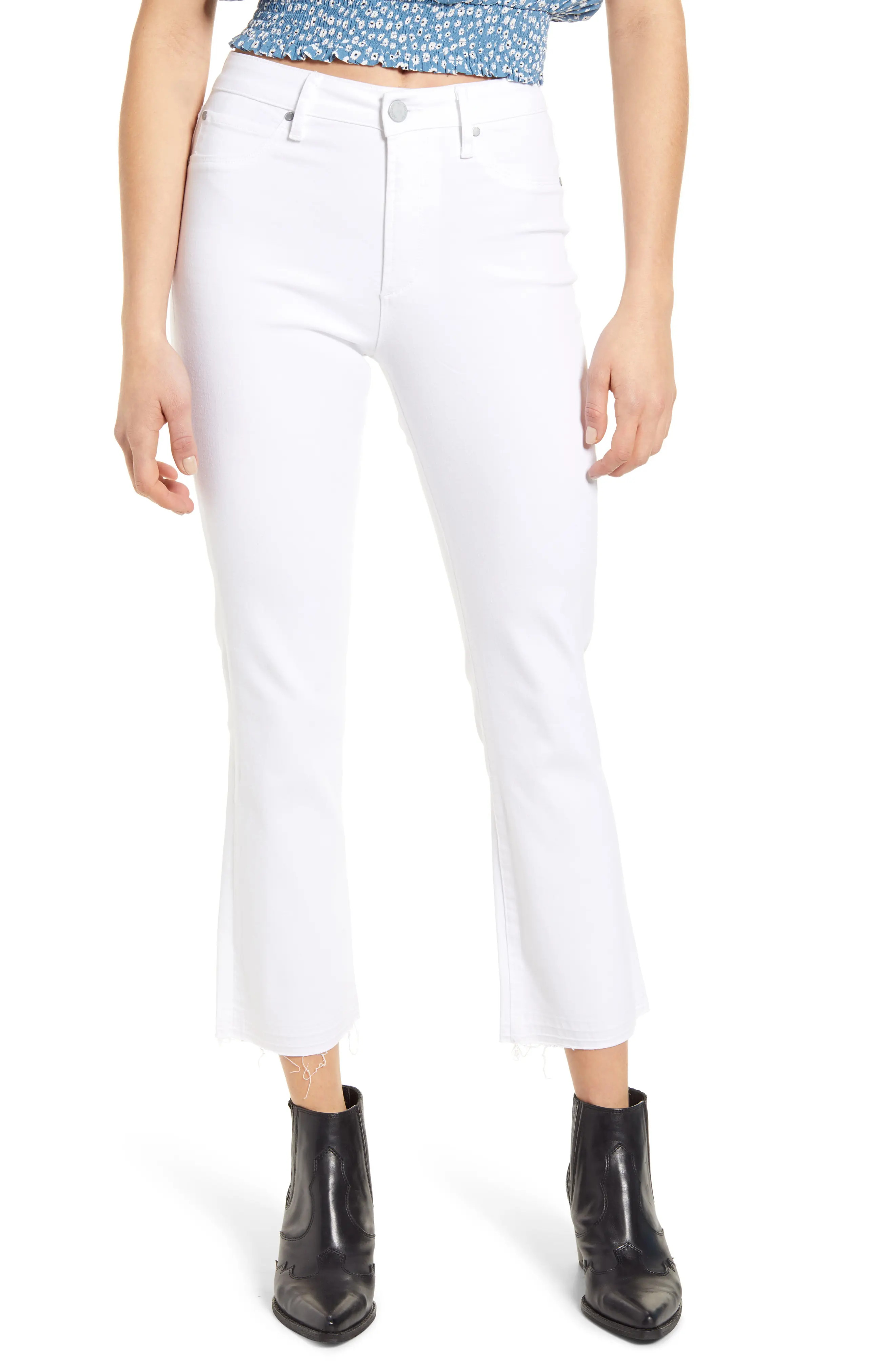 Women's Articles Of Society London Crop Flare Jeans, Size 28 - White | Nordstrom