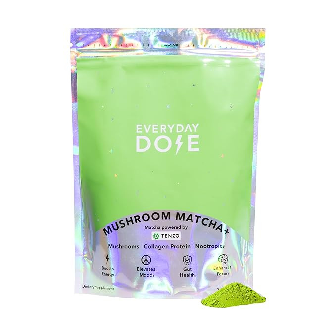 Everyday Dose Mushroom Matcha+ Ceremonial Grade Matcha Powder - Japanese Tea With Grass-Fed Colla... | Amazon (US)