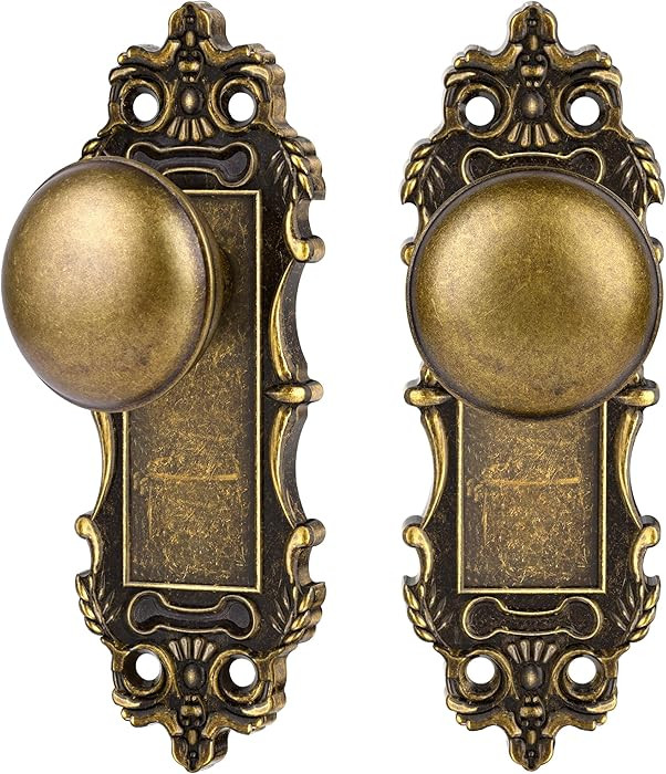 Bronze Dummy Door Knobs Interior 2 Pack Door Knob Antique Door Handle Vintage Door Pulls for Pant... | Amazon (US)