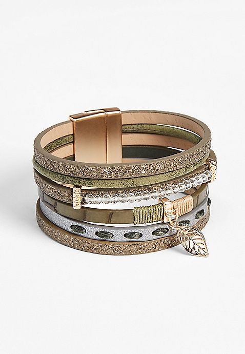 Olive Multi Row Magnetic Bracelet | Maurices
