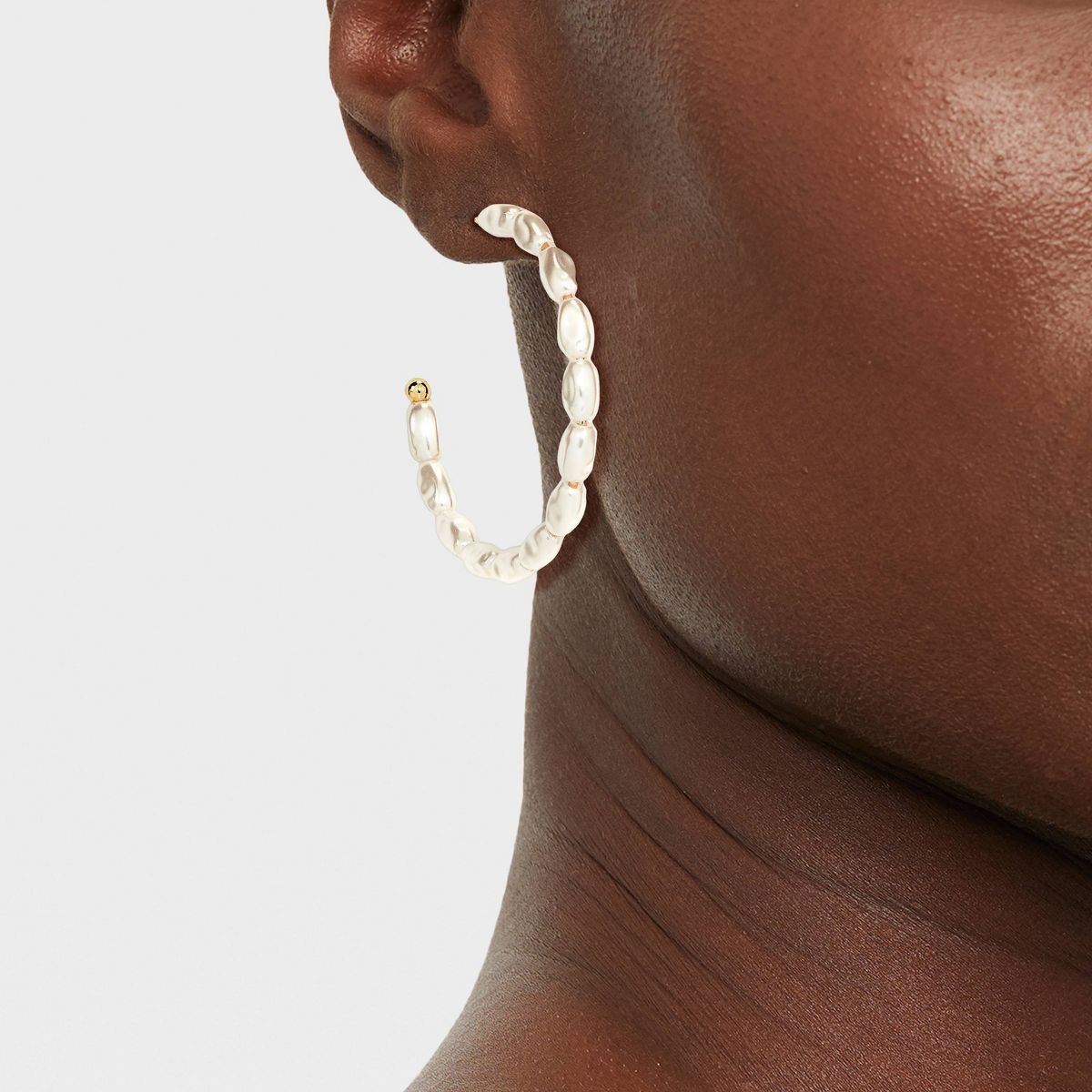 Acrylic Pearl Hoop Earrings - A New Day™ White | Target