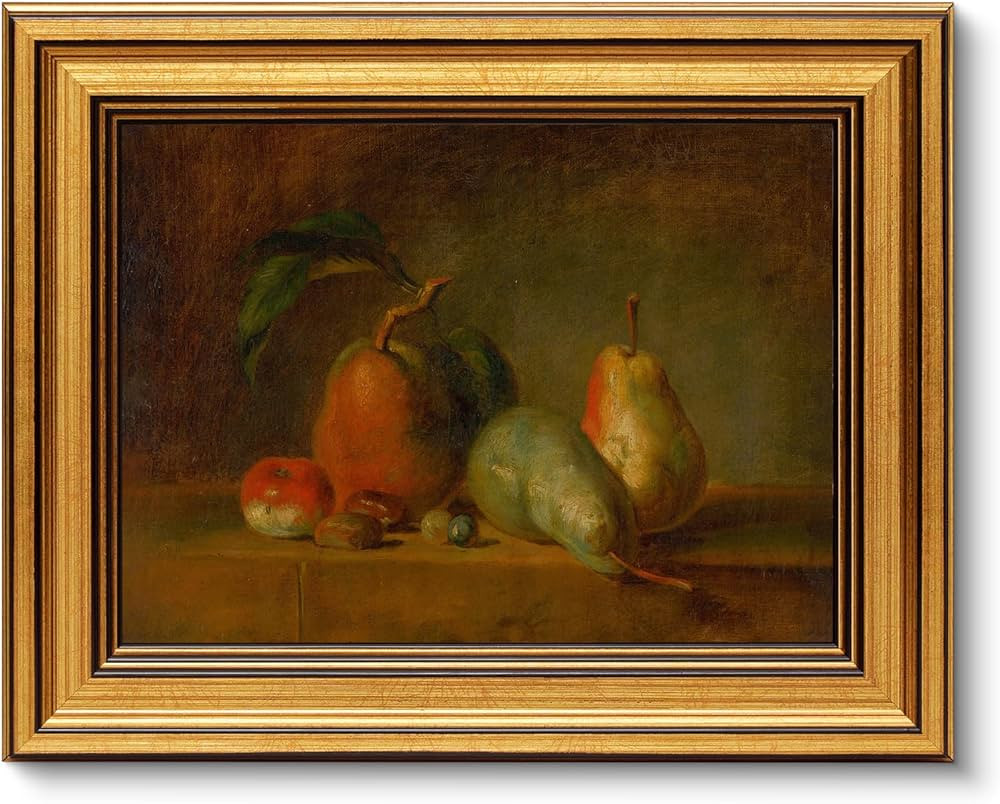 VIYYIEA Vintage Gold Framed Wall Art for Living Room, Fruits Canvas Prints Home Decor, Oil Painti... | Amazon (US)