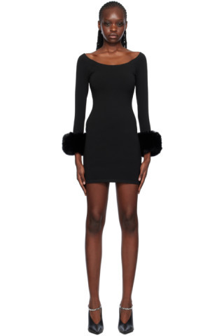 Black Off-The-Shoulder Minidress | SSENSE