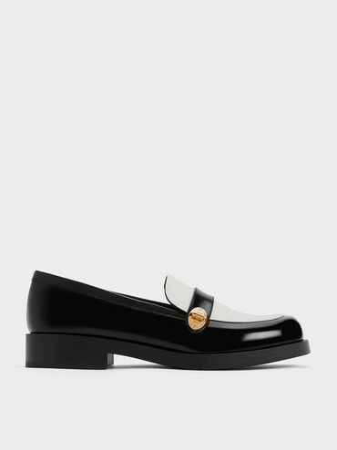 Multicoloured Two-Tone Metallic-Buckle Strap Loafers | CHARLES & KEITH | Charles & Keith US